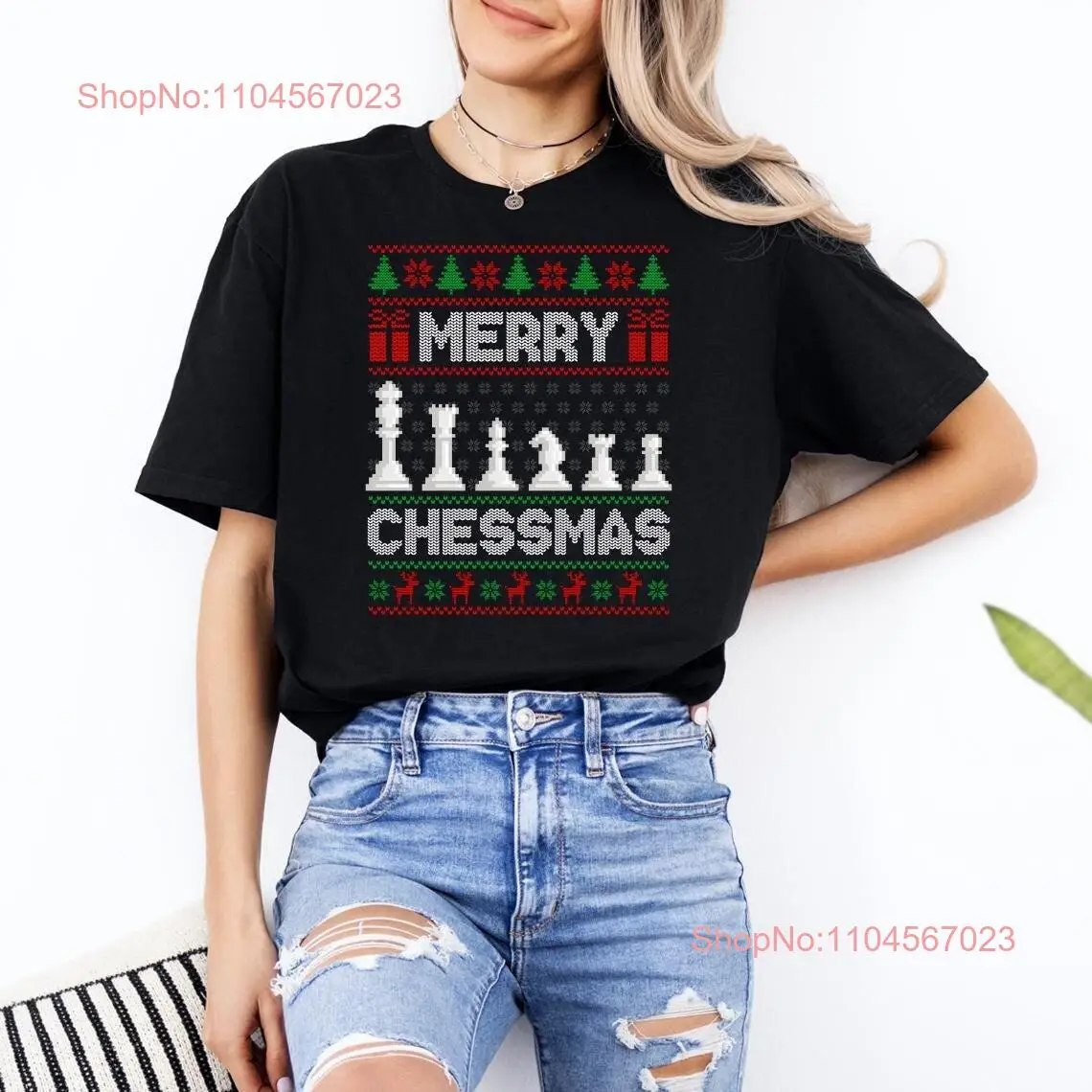 

Merry Chessmas T Shirt Chess player Christmas Day Gamer for Lovers Apparel Ugly Clothing long or short sleeves
