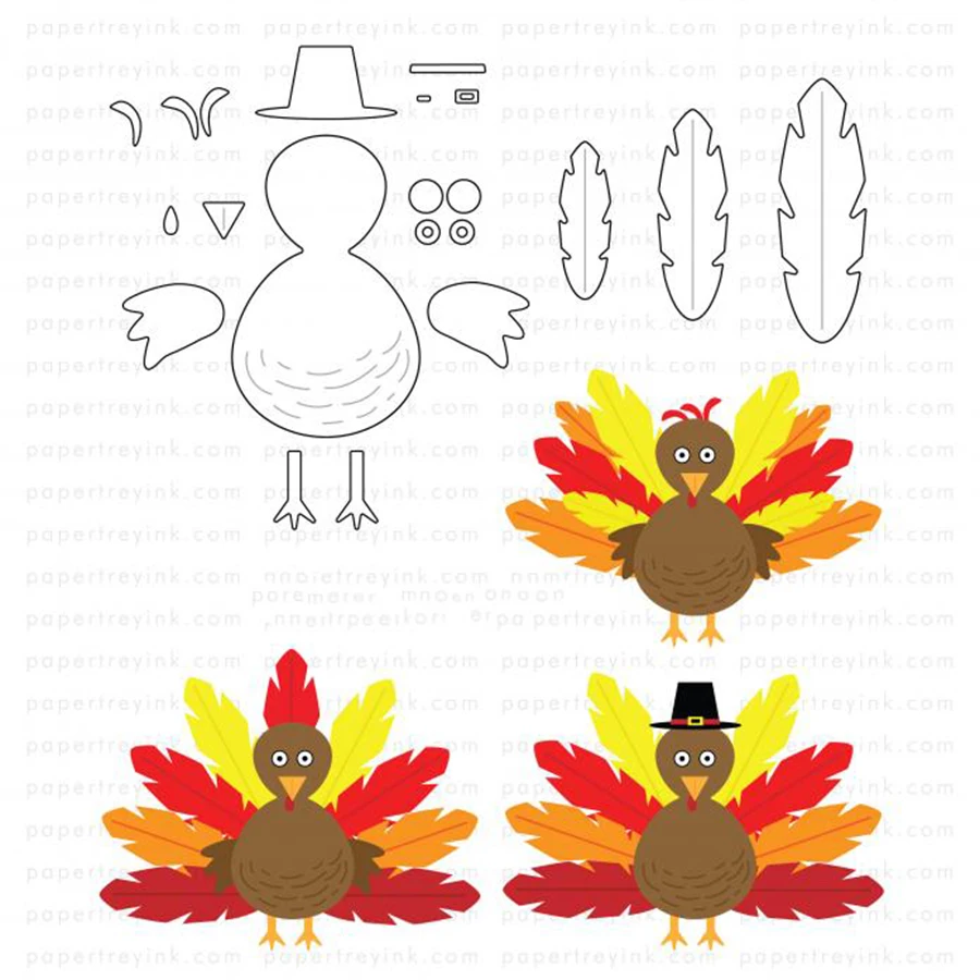 2023 AliliArts Metal Cutting Dies Build A Turkey diy Scrapbooking Photo Album Decorative Embossing PaperCard Crafts Die