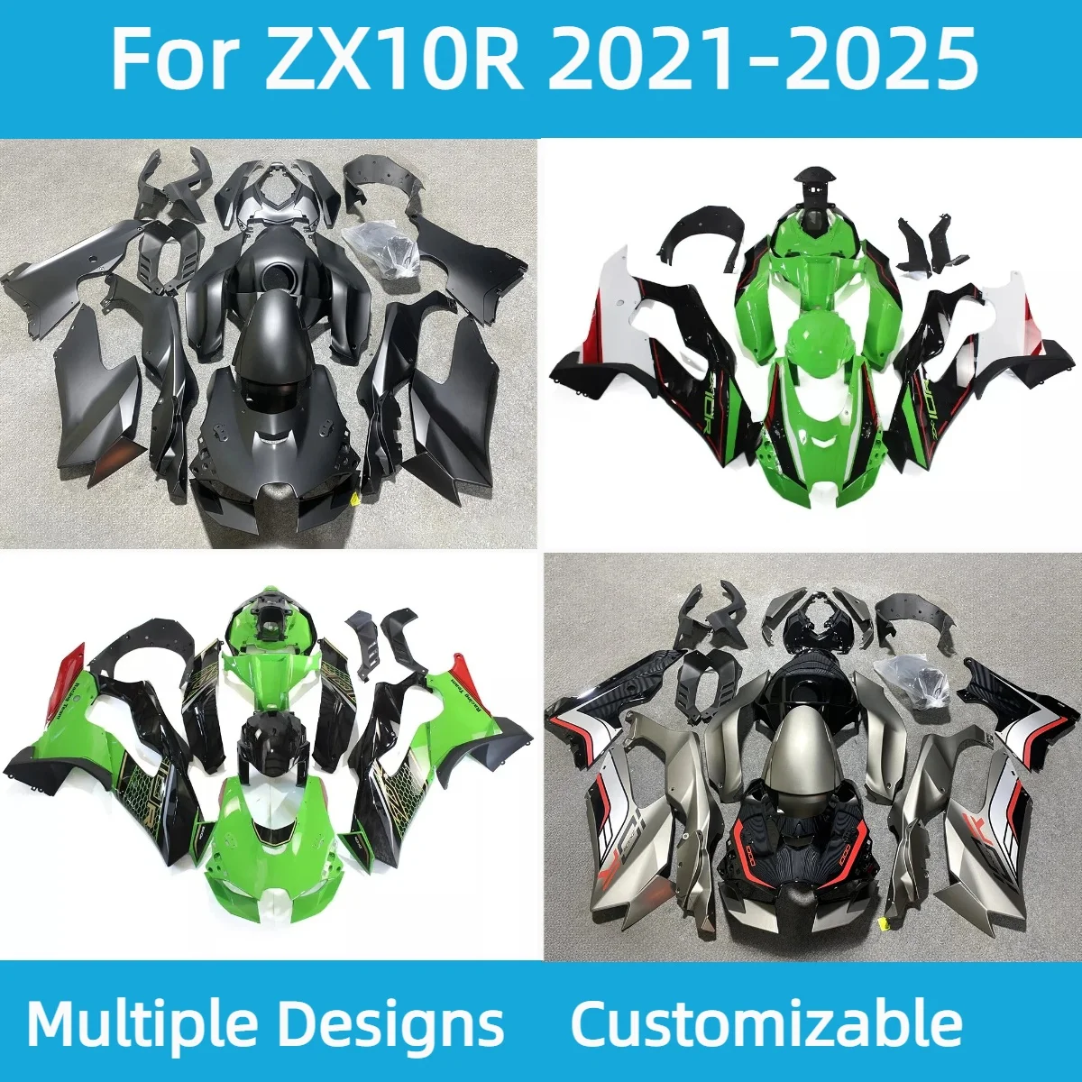 Matte Black Fairing Kit ZX10R 2021 2022 2023 2024 2025 Fairings Injection Motorcycle Complete for Kawasaki ZX 10R 21 22 23 24 25