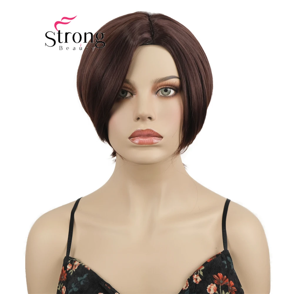 

Короткий парик-каре Strongbeauty для женщин, коричневый, короткий, прямой, синтетический парик для женщин