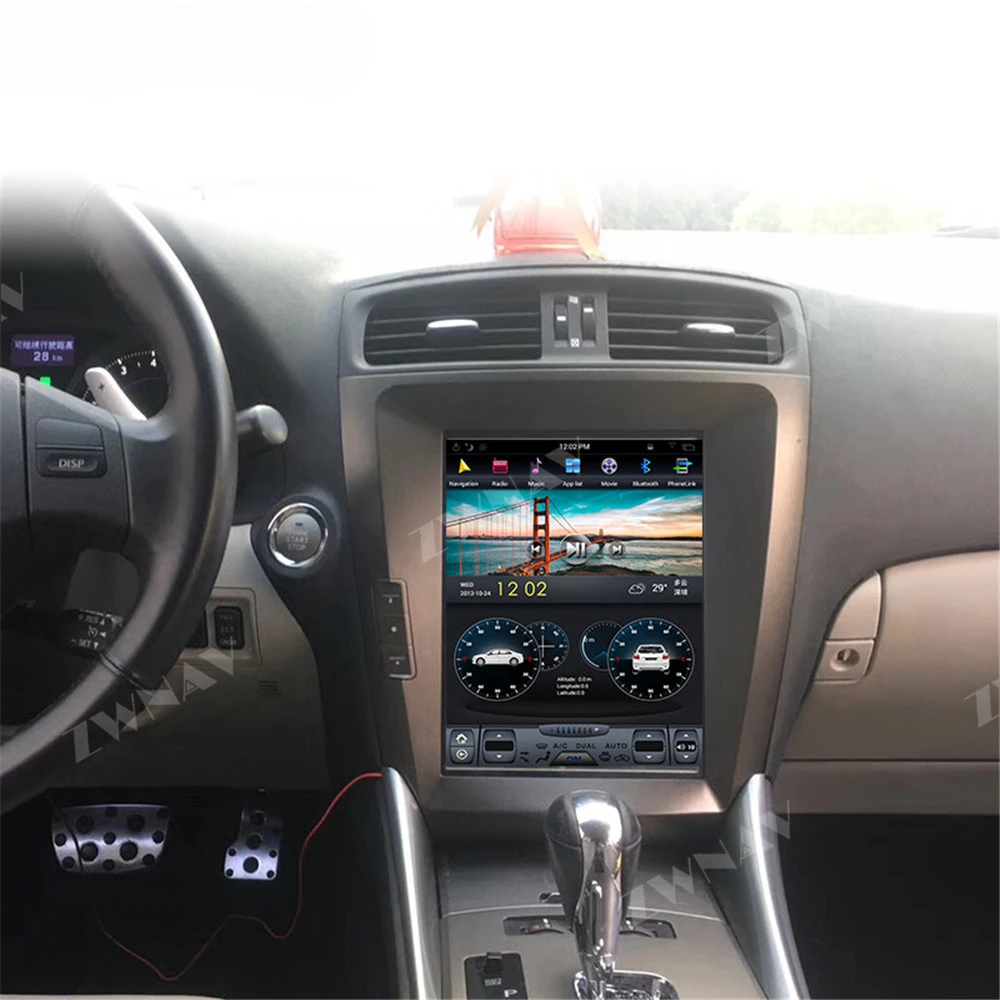 12.1" Tesla Android 9.0 4G+64GB Car GPS Navigation FOR Lexus IS IS200 IS250 IS300 IS350 Radio head Unit Multimedia Player in dsp