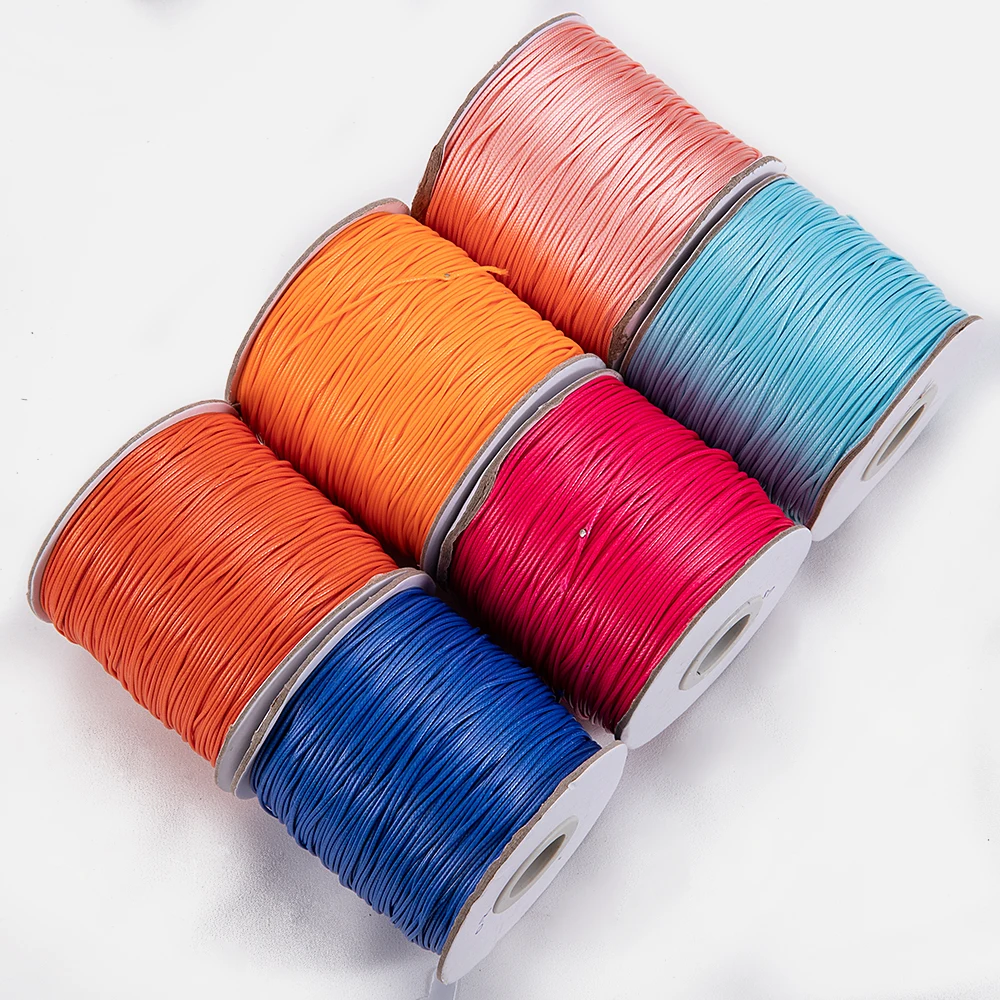 

5/10Meters Round Wax Wholesale Thread Polyester Leather Cord Rope Coated Strings for Braided Bracelets Jewelry Making DIY