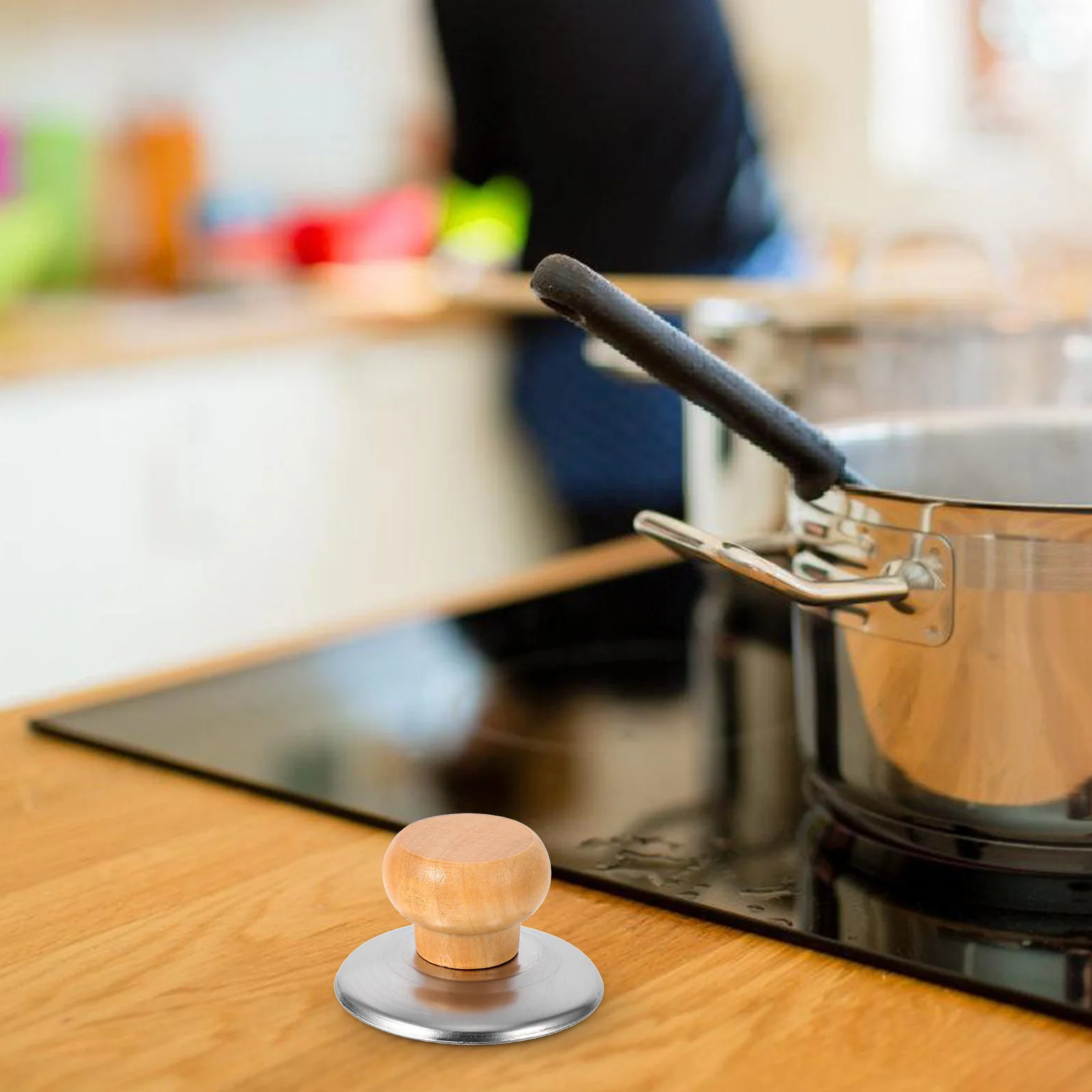 

4PCS Pot Lid Handle Knob Wooden Heat Resistant Replacement Cookware Knobs Universal Lid Knob Handle Stylish