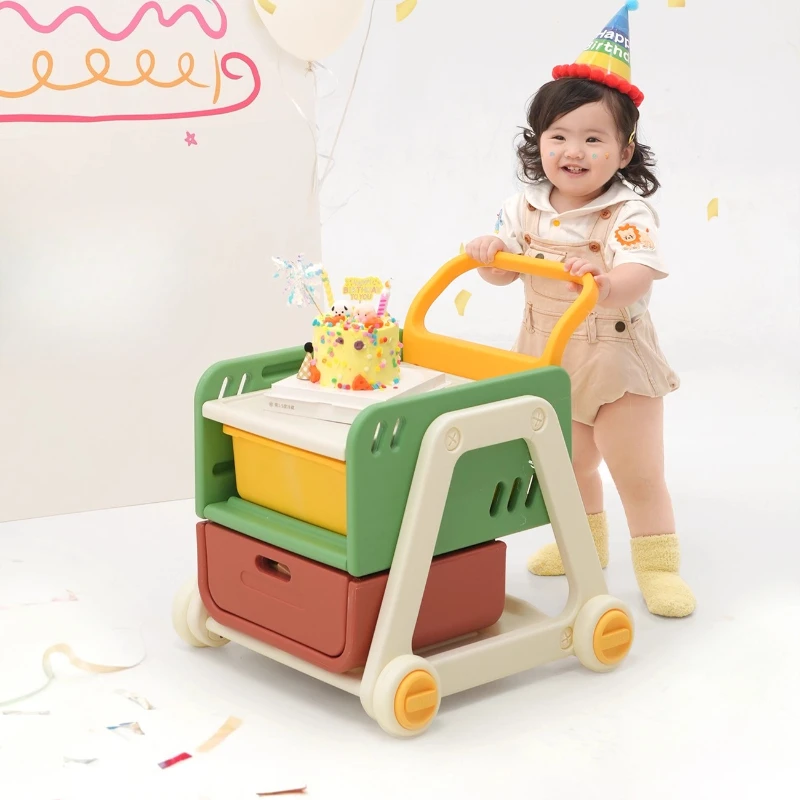 Walking Frame Stroller, Children Aged 1-3 Hand-push Toy Stroller Baby's First Birthday Gift Walking Aid Baby Walker with Wheels