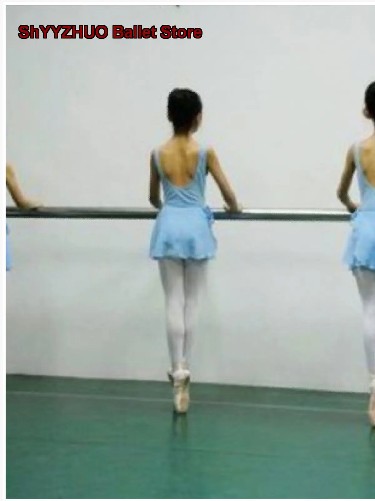 Professional Backless Chiffon One-Piece Dress for North Level 3-4 Dance Exams, Sky Blue