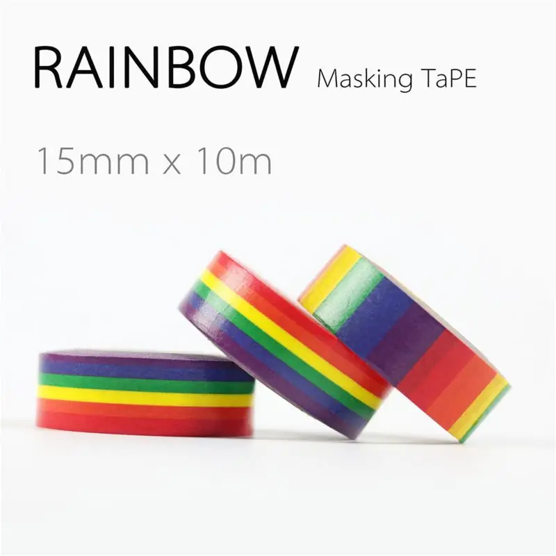 Rainbow Tapes Scrapbooking Tape Aesthetic Colorful Tape Sticker Class Rewards Party Supplies for Children Students