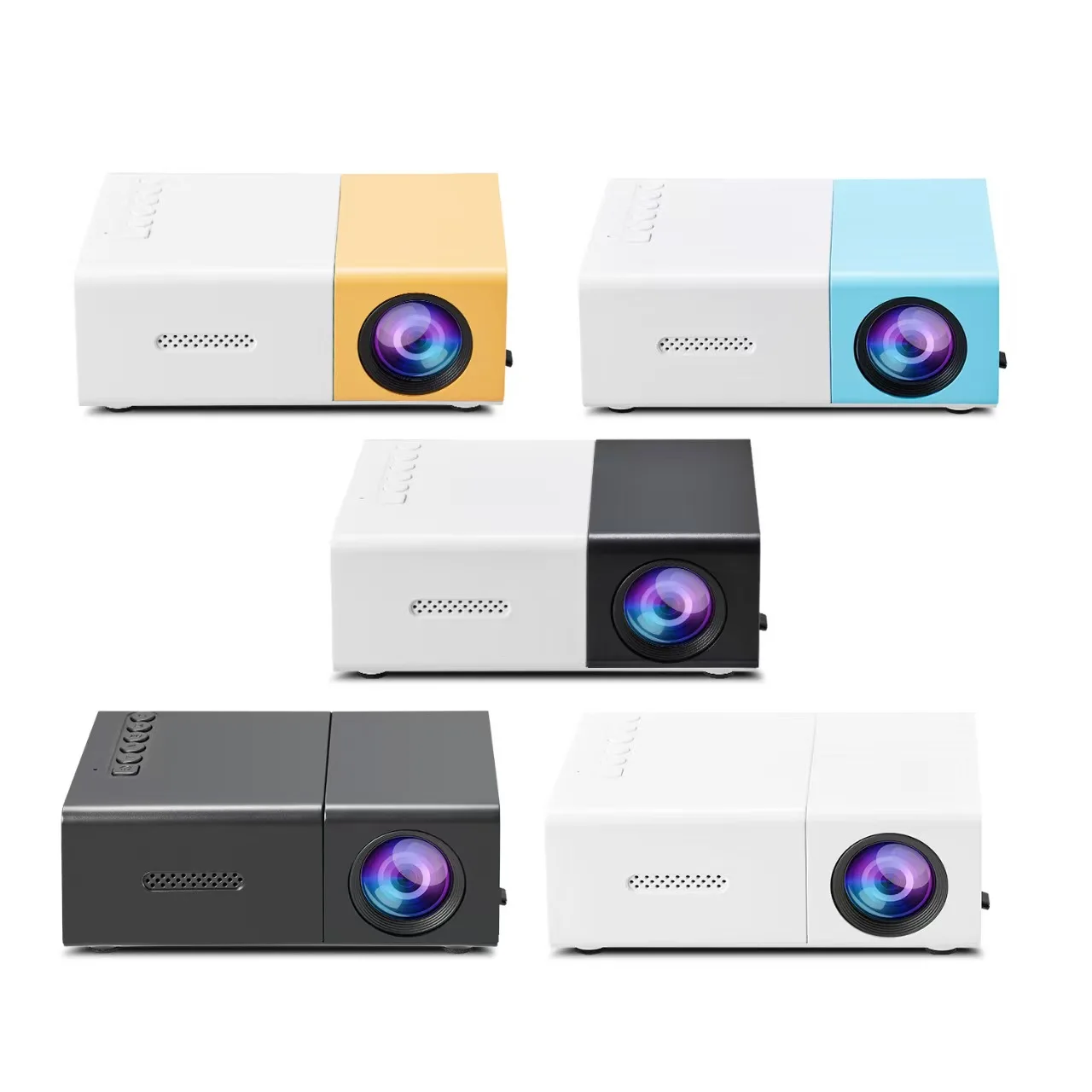 YG300 Upgraded Mini LED Projector, Portable 1000 Lumen 320x240P HDMI-compatible USB Audio Home Media Player Beamer