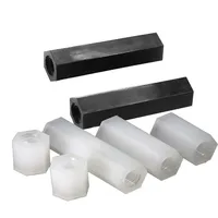 Separador de nailon hembra a hembra, 10-50 piezas, M2, M2.5, M3, M4, M5 x L, Blanco, Negro, Pcb, espaciador, columna, tornillos espaciadores de plástico
