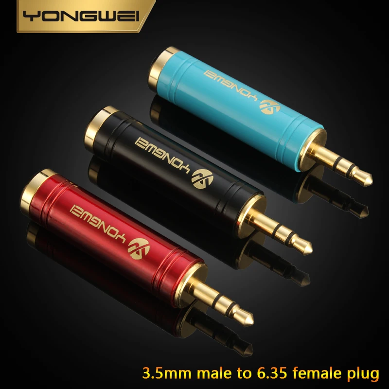 YONGWEI Jack 3.5 to 6.5 Microphone Audio Plug for Amplifier Speaker AUX Cable 3.5 mm Jack to 6.35 mm Electric Guitar Adapter