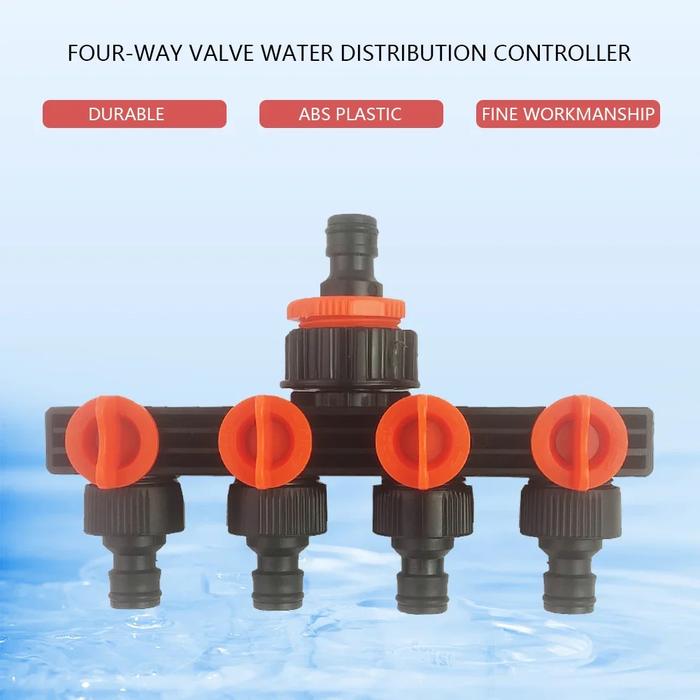 Valve Splitter Watering Connector Distributor Removable Tap 4-Way Hose Splitters For Outdoor Sprinkler Drip Irrigation System