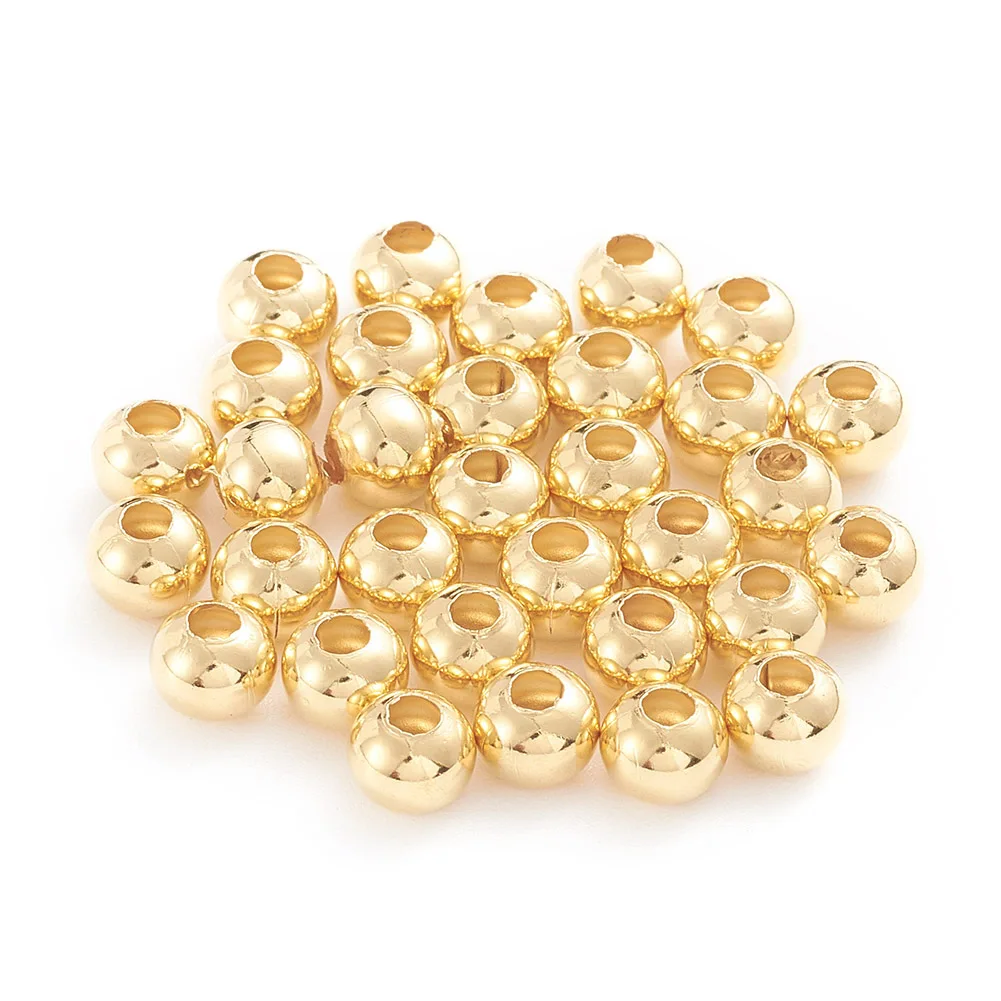 

200pcs Golden Color 304 Stainless Steel Beads Hollow Round Spacer Beads for Diy Bracelet Necklace Jewelry Making Accessories