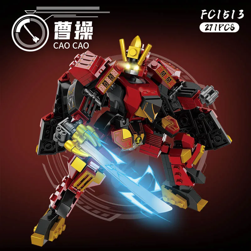 FC GUANYU-Blocos de construção para crianças, série Mecha, conjuntos de guerreiros antigos, modelo macaco NEZHA WUKONG, mini tijolos, presentes para meninos