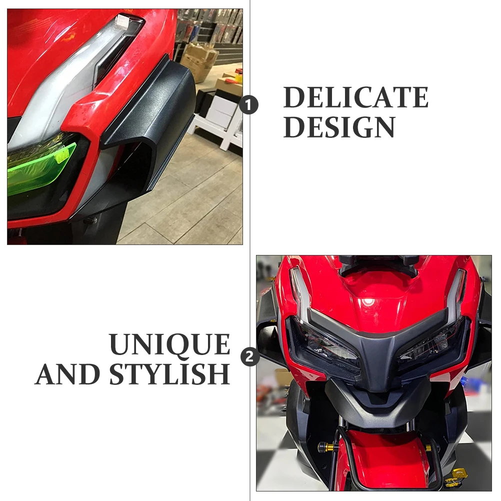 

2pcs Motorcycle Fixed Wing Durable Wear Resistant Dustproof Anti Scratch Corrosion Fairing Winglets Stylish Design Suitable