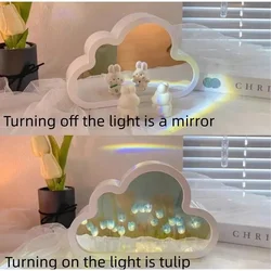 1pc Handmade DIY Creative Gift Tulip Flower Sea Night Light, Atmosphere Lamp, When The Light Is Turned Off, It Functions As A Mi