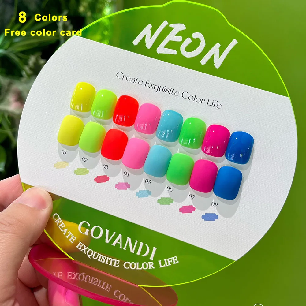 

Nail Gel Polish With Color Card Neon Color Nail Varnish For Nail Art Manicure Semi Permanent Soak Off UV LED Nail Gel Varnish