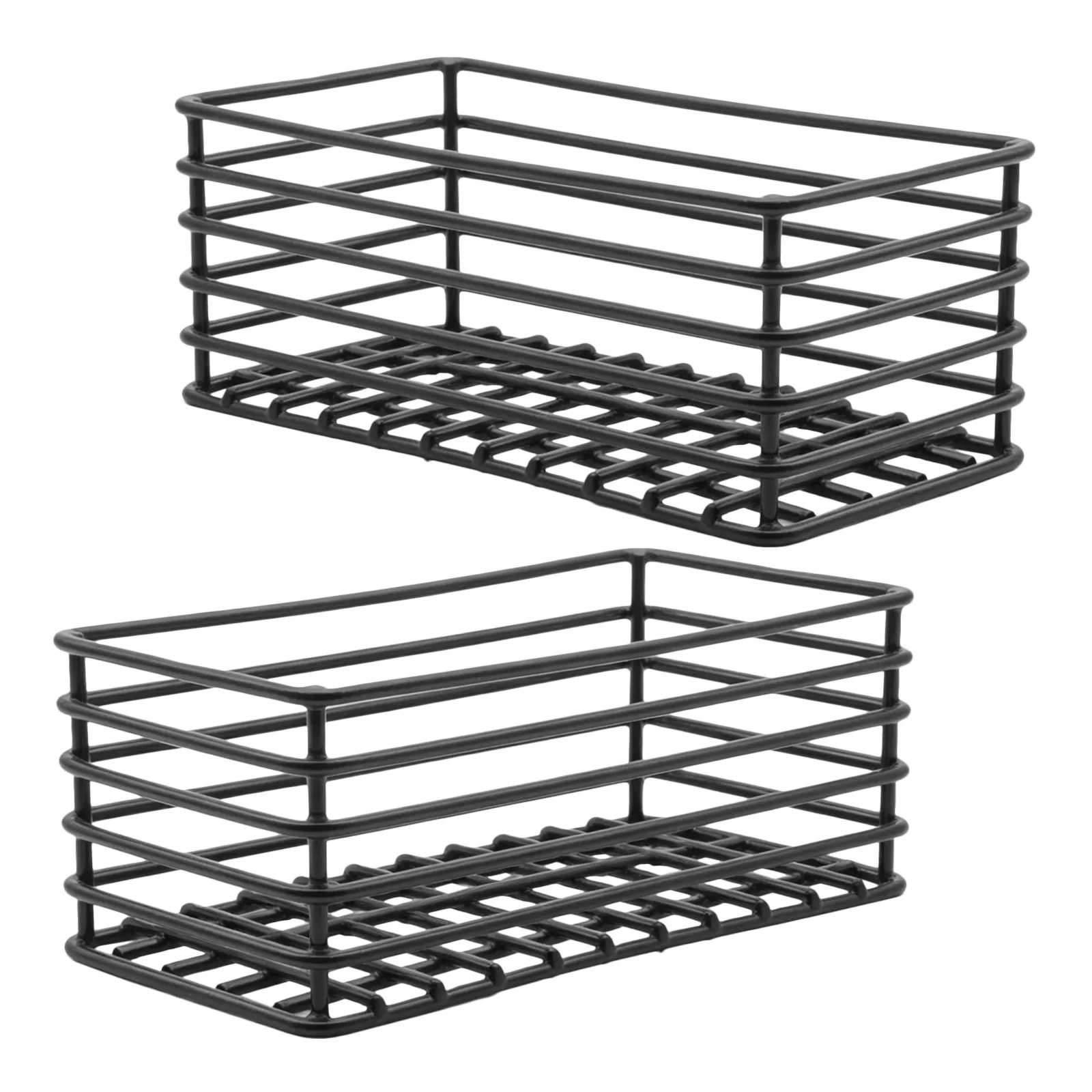 2Pcs Metal Wire Sugar Packet Holder Basket Stackable Coffee Pod Storage Bin Countertop Organizer Fruit Container Snack Holder