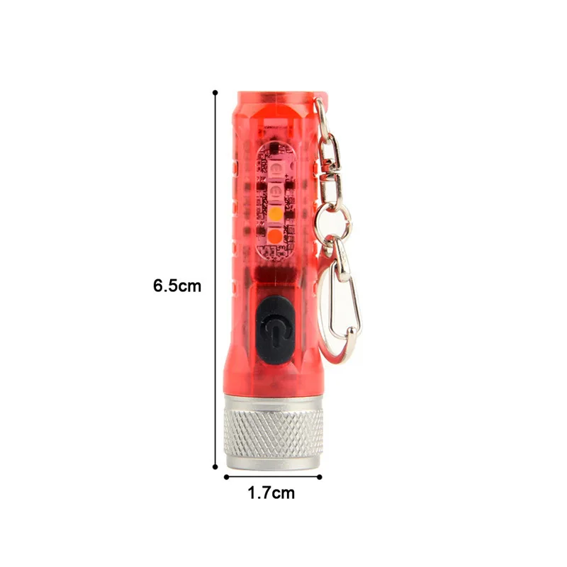 Clip-on Flashlight: High-Power, Rechargeable, with White/Red/Blue/Purple Light, UV Money Detector, Outdoor Keychain LED Light
