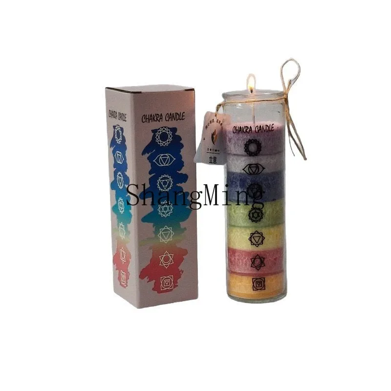 

PYH spot colorful glass bottle religious candle seven days religious candle ceremony fragrance less smoke religious