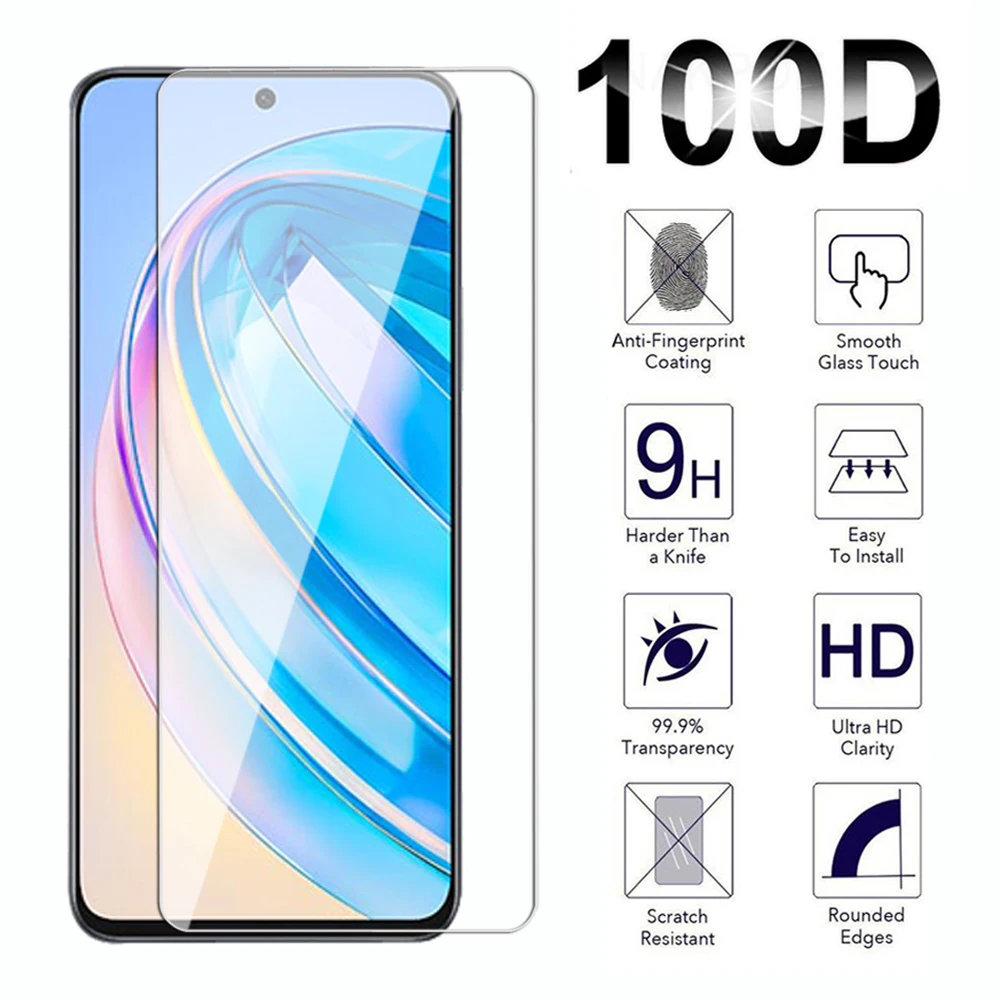 999D Tempered Glass For Honor X6 X7 X8 X9 4G 5G Full Cover Screen Protector For Honor X6a X7a X7b X8a X8b Transparent Glass Film