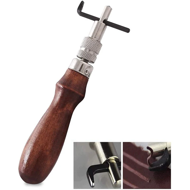 Adjustable Leather Edge Stitching Groover Leathercraft Tool Digging Sharp Knife Groover Kit Leather Craft Shovel Device