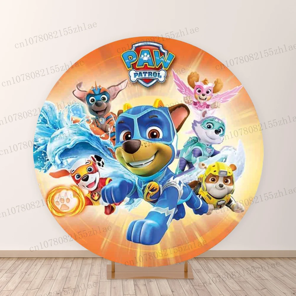 Paw Patrol Round Photo Backdrop Birthday Party Background Cloth Baby Shower Background Decoration