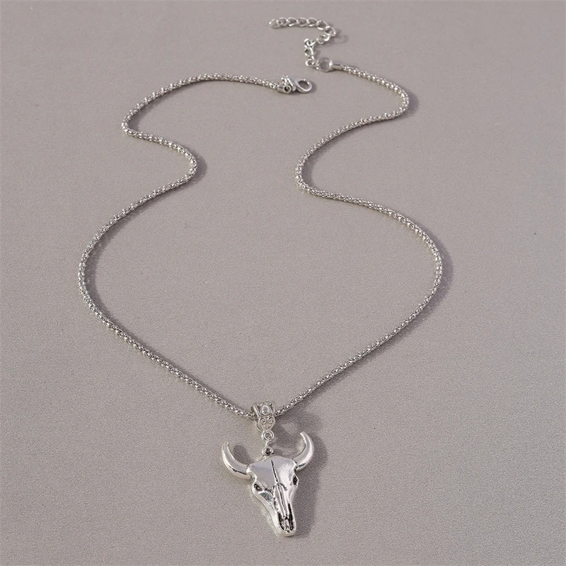Cartoon-Halskette mit Stierkopf aus Metall für Damen und Mädchen, Party, Festival, Schmuck, Geschenke – Detail 8