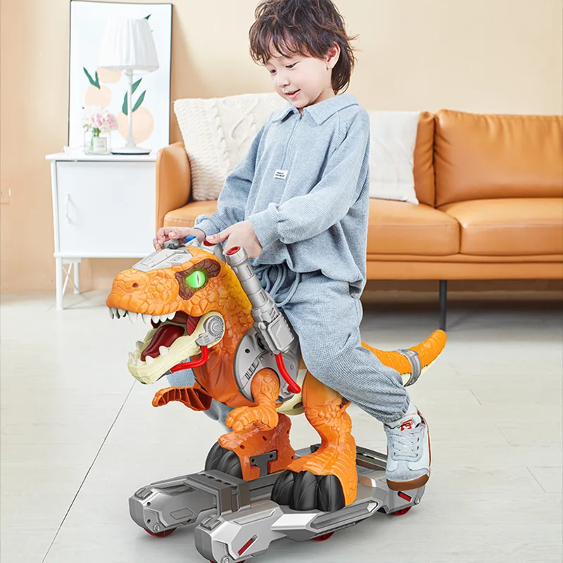 Kinder Können Sitzen auf Dinosaurier kinder Spray Dinosaurier Roller Spielzeug Pulley Junge Outdoor Sechs-ein Geschenk Neue Kinder der Reiten Spielzeug