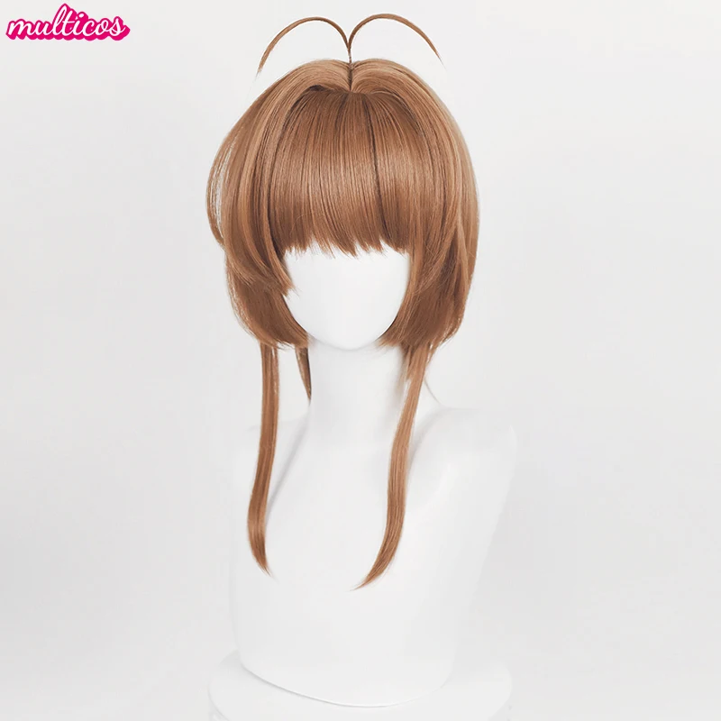 Anime Sakura Kinomoto Cosplay Wig Tomoyo Daidouji Syaoran Li Sakura Heat Resistant Synthetic Hair Party Wigs + Free Wig Cap