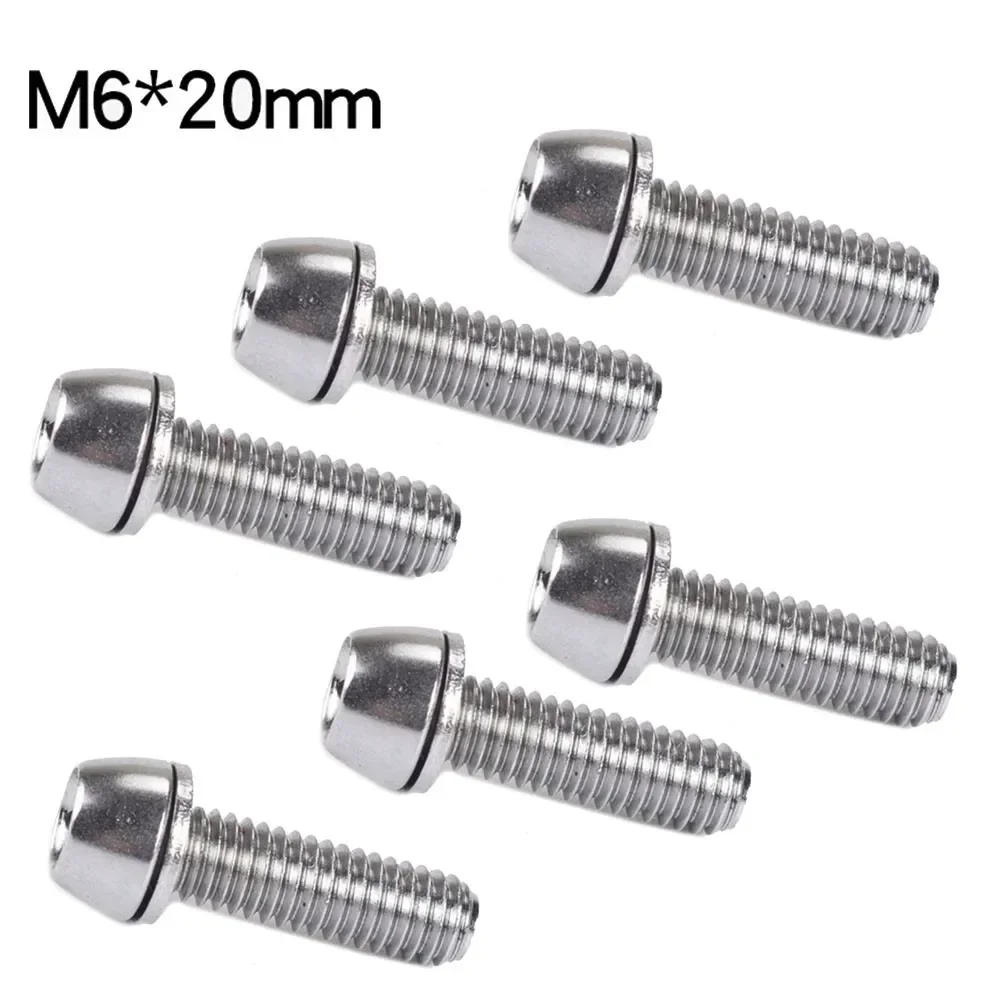 Mount Stem Bolts High Strength High-precision Steel Parts Repair Screws Set 20mm 6pcs Cycling Durable High Quality New