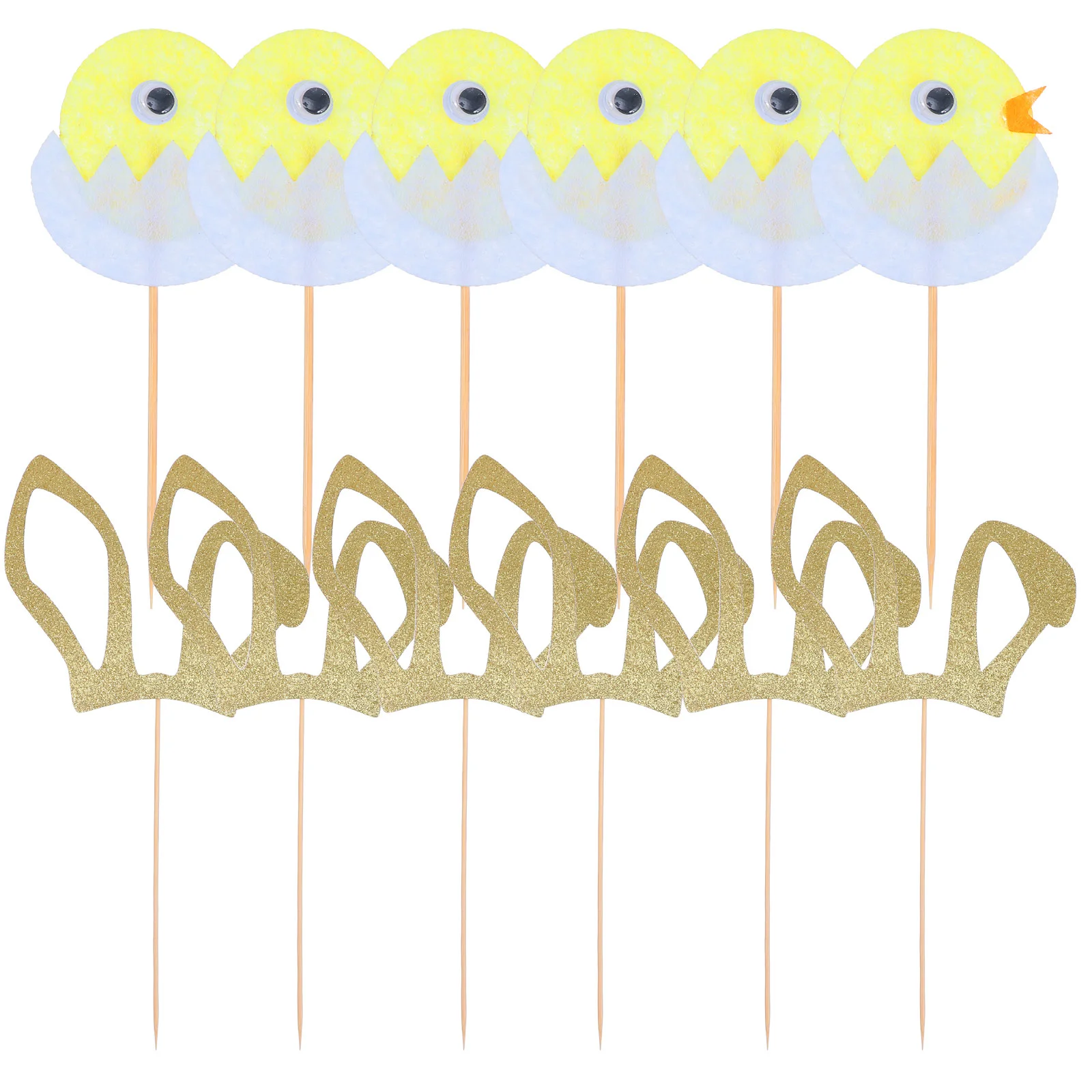 

12 Pcs Cake Ornaments Easter Card Gift Top Hat Fruit Topper Baby Boy Cupcake Decorating