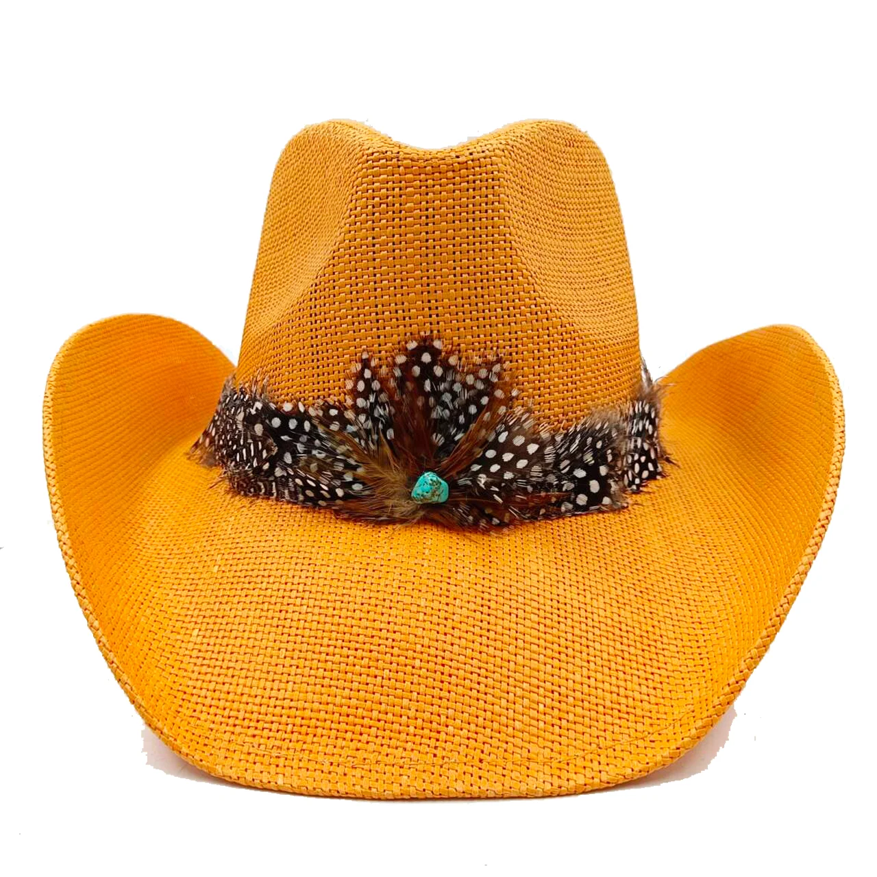 Western Hand Burned Wide Brim Cowboy Hat Yellow Boho Festival Hat Mountain with a Twist - Hand Burned Hat – KMK Customs Co main image 4