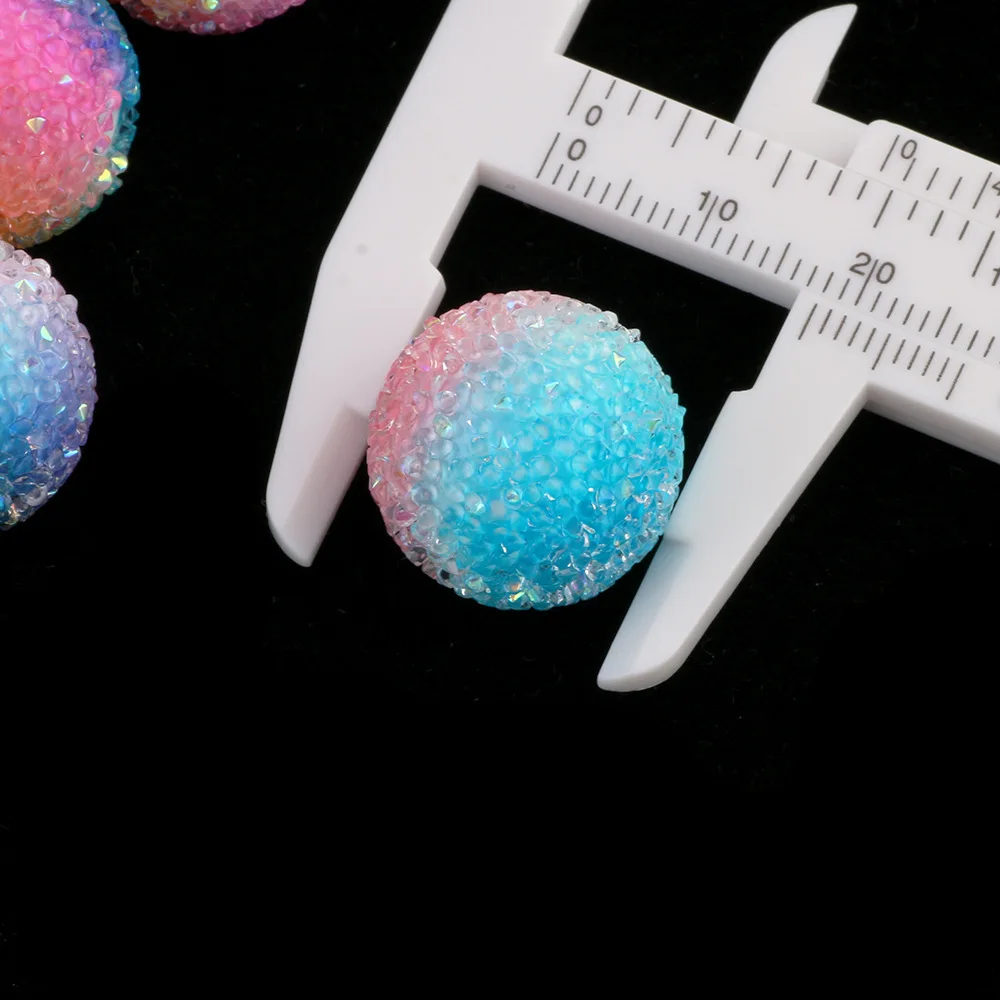 Rainbow Colors Acrylic Candy Gumball Bubblegum Rhinestones Beads Fit Bracelet Necklace Earring Ornament Accessories 40pcs 18mm