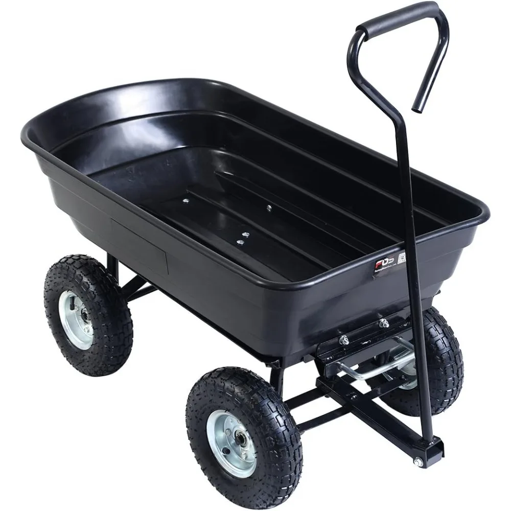 COLIBROX 650LB Garden Dump Cart Dumper Wagon Carrier Wheel Barrow Air Tires Heavy Duty New