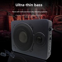 8-Inch/10-inch Car Audio Ultra-thin Bluetooth Subwoofer Active with Power Amplifier Aluminum Alloy Bass, with Installation Cable