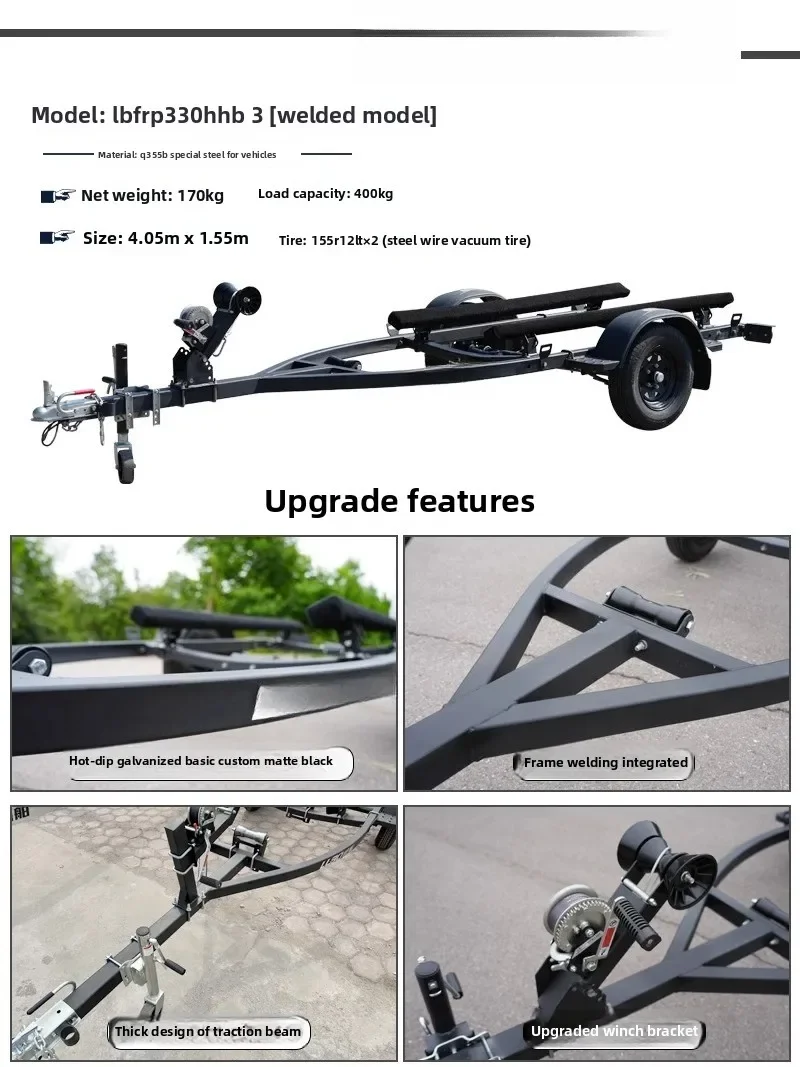 Trailer Rubberboot Aanvalsboot Trailer Boot Sleepboot Luya Speedboot Jacht Trailer Rack