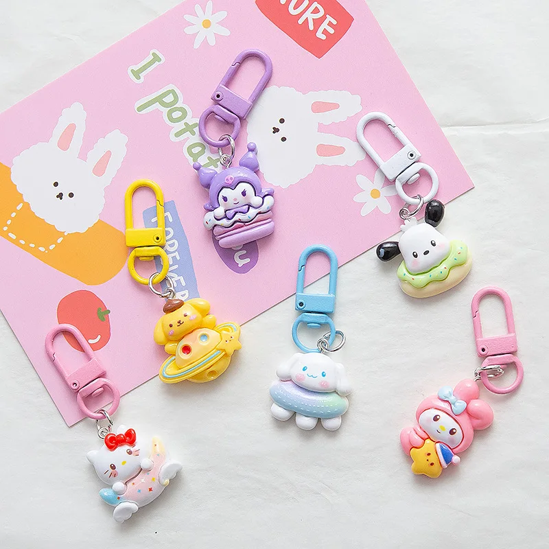 

Cute Anime Sanrio Dreamy Starry Sky Series Delicate Keychain Cartoon Pendant Bestie's Christmas Gifts Decorated Bag Accessories