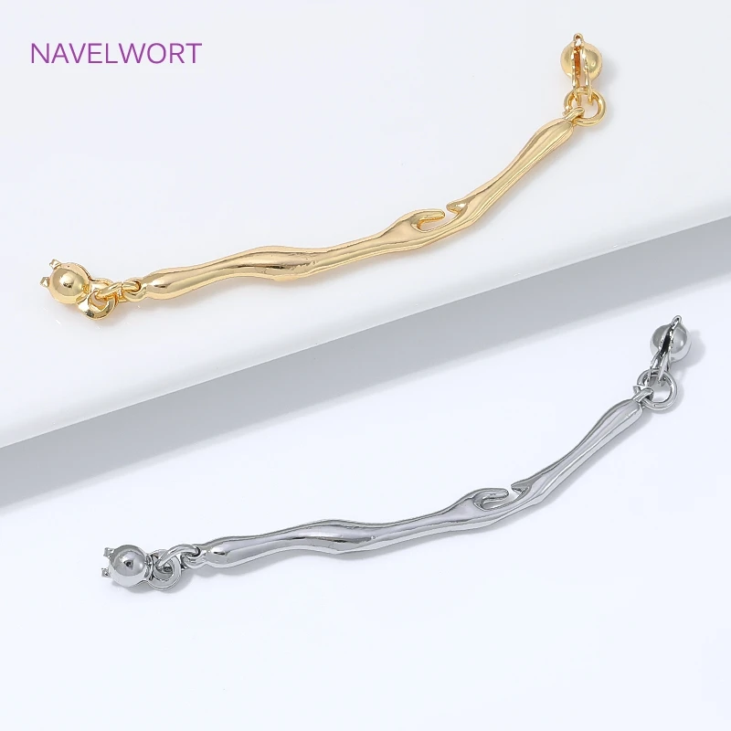 18K Gold Plated Lava Branch Connection Rod Double End Crimp Caps,Connectors For Jewelry,DIY Jewelry Material Accessories