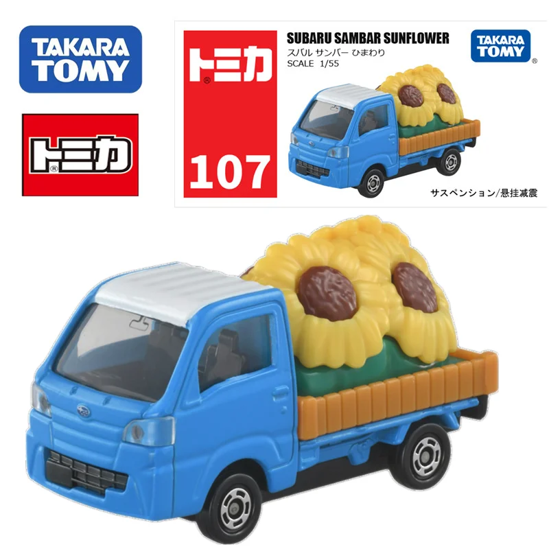 TAKARA TOMY Tomica NO.107SUBARU SAMBAR SUNFLOWER 1/55 Mini Die-cast Alloy Car Model Children Toys Boys and Girls Christmas Gift