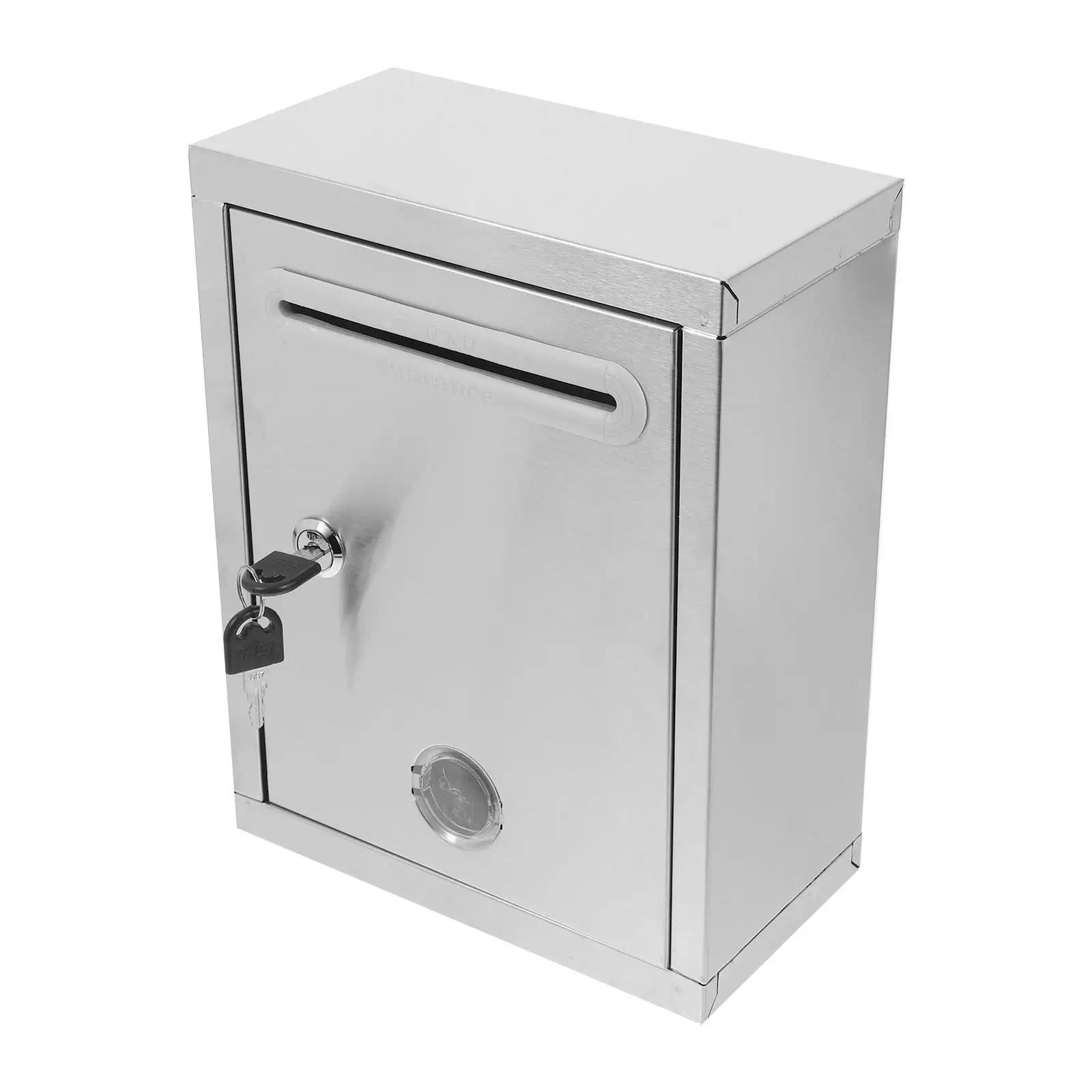 

Wall Mounted Mailbox Suggestion Box Lockable Letter Box Stainless Steel Black Color Mailboxes Waterproof Durability Security