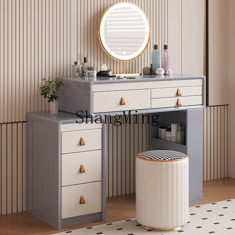 

ZYY all solid wood simple modern multi-functional makeup table cream wind log retractable makeup table