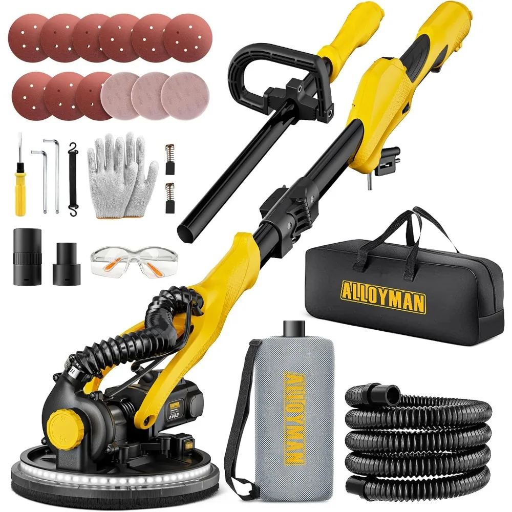 

Drywall Sander, 1050W Electric Drywall Sander with Vacuum Dust Collection, 2100RPM Wall Sander with 7 Variable Speed, Foldable &