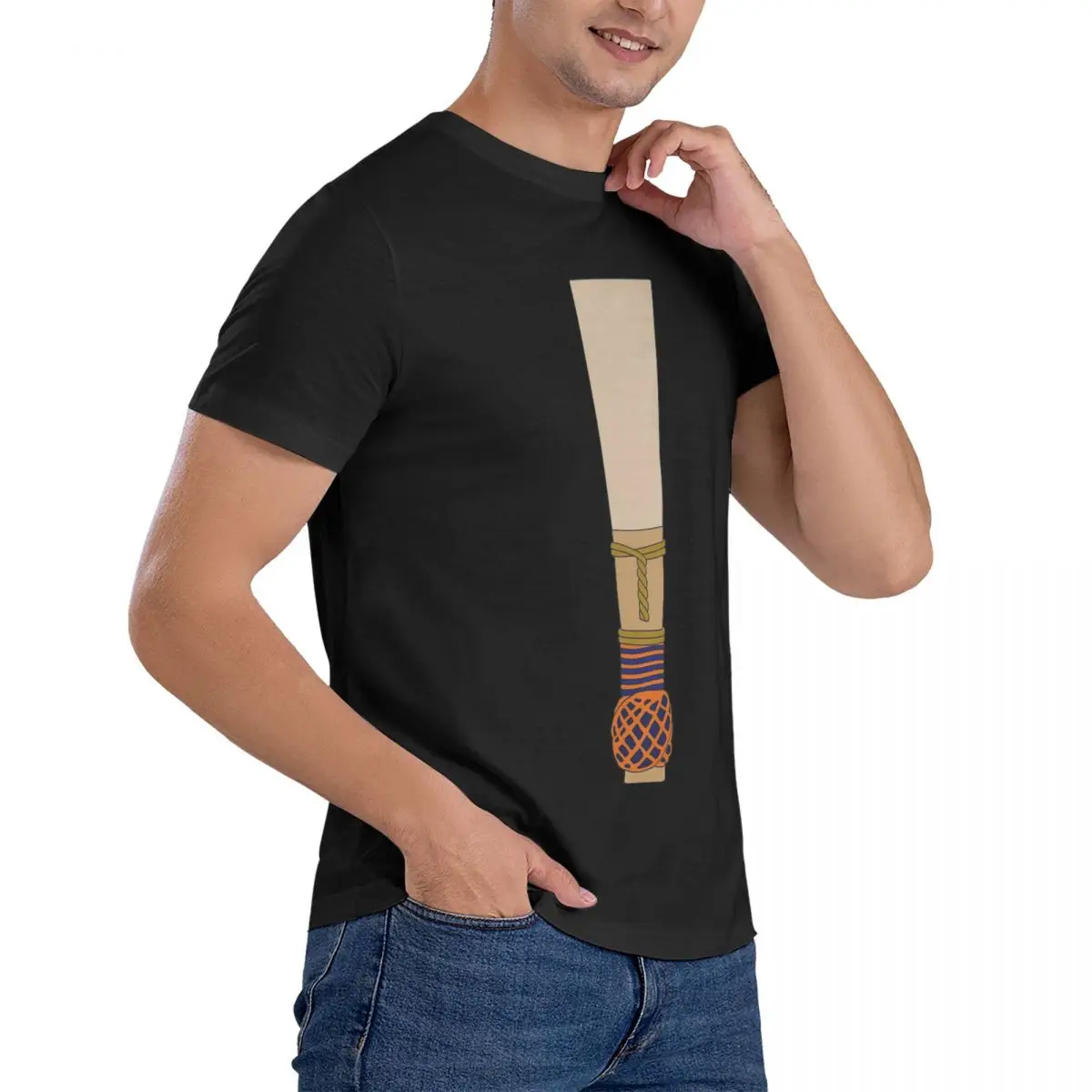 Fagote Reed-Camiseta masculina de algodão, camiseta plus size, tops curtos com gola redonda, laranja e azul, roupas de verão, S-6XL