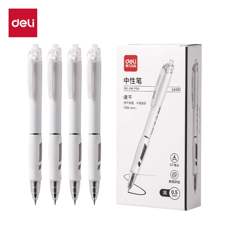 

Deli SA583 Click Gel Pen 0.5mm ST Tip Black Smooth Writing No Smear Quick Dry Bulk Wholesale Office School Supplies