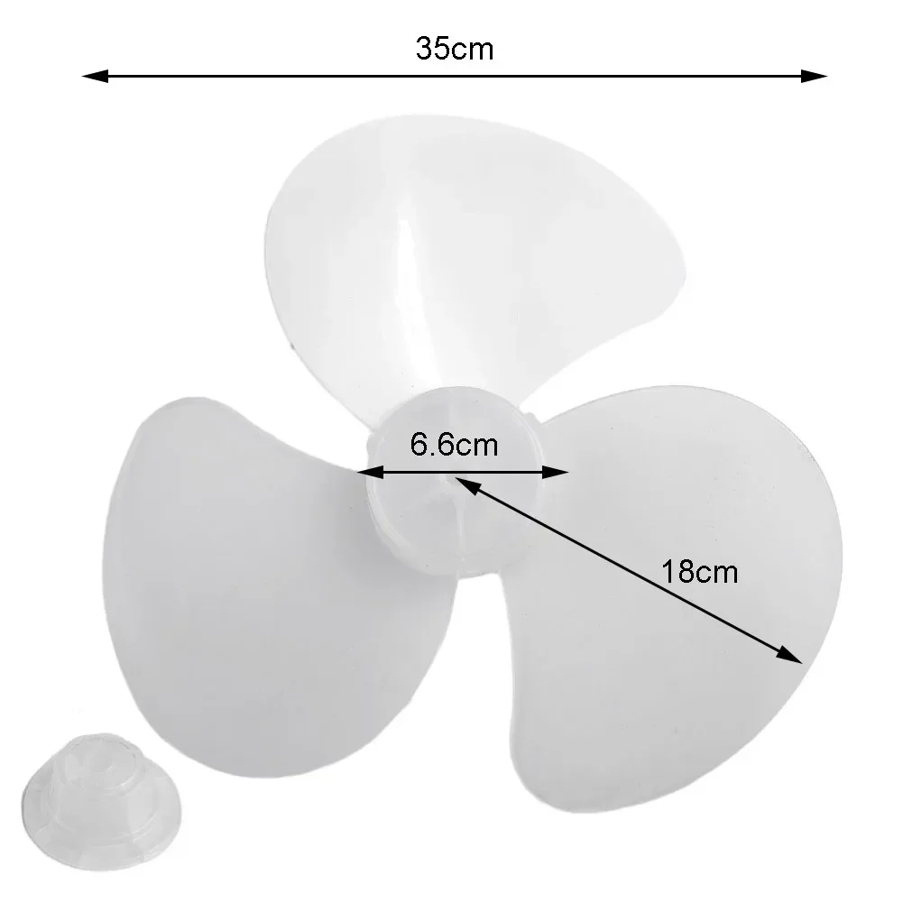 16 Inch 3 Leaves Plastic Fan Blade Electric Fan Accessories Household Standing Pedestal Fan Blade Table Fanner With Nut Cover