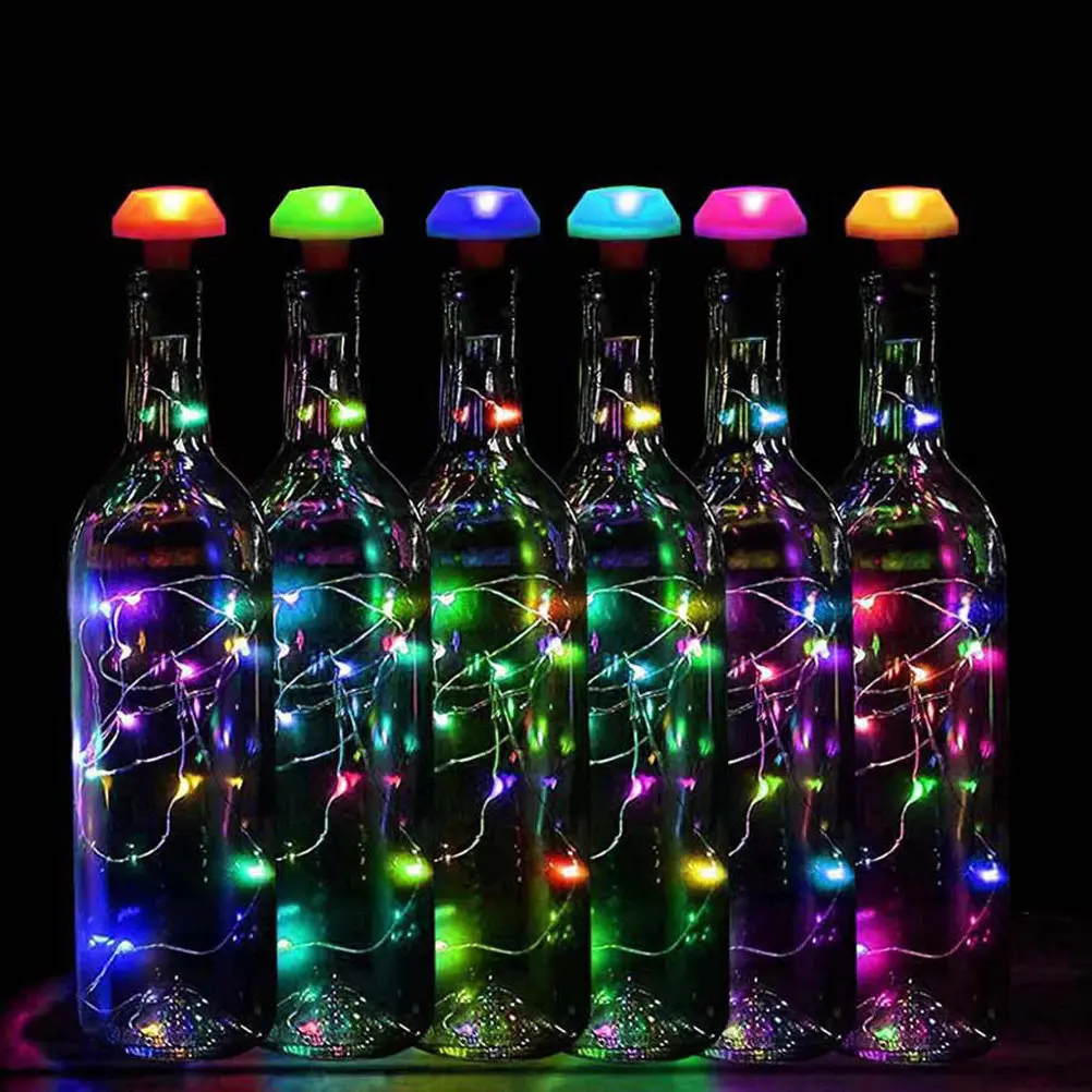 6個入り屋外装飾ライト-led-ボトルストッパーランプ-ソーラー-カラフル-パーティー用