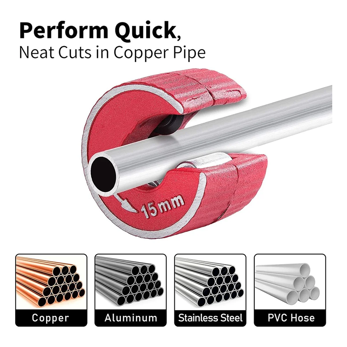 Copper Tube Cutters, Pipe Cutter Set with Ratchet Handles 15mm and 22mm, Rotate Tube Pipe Slice 2 Piece Extra Blades