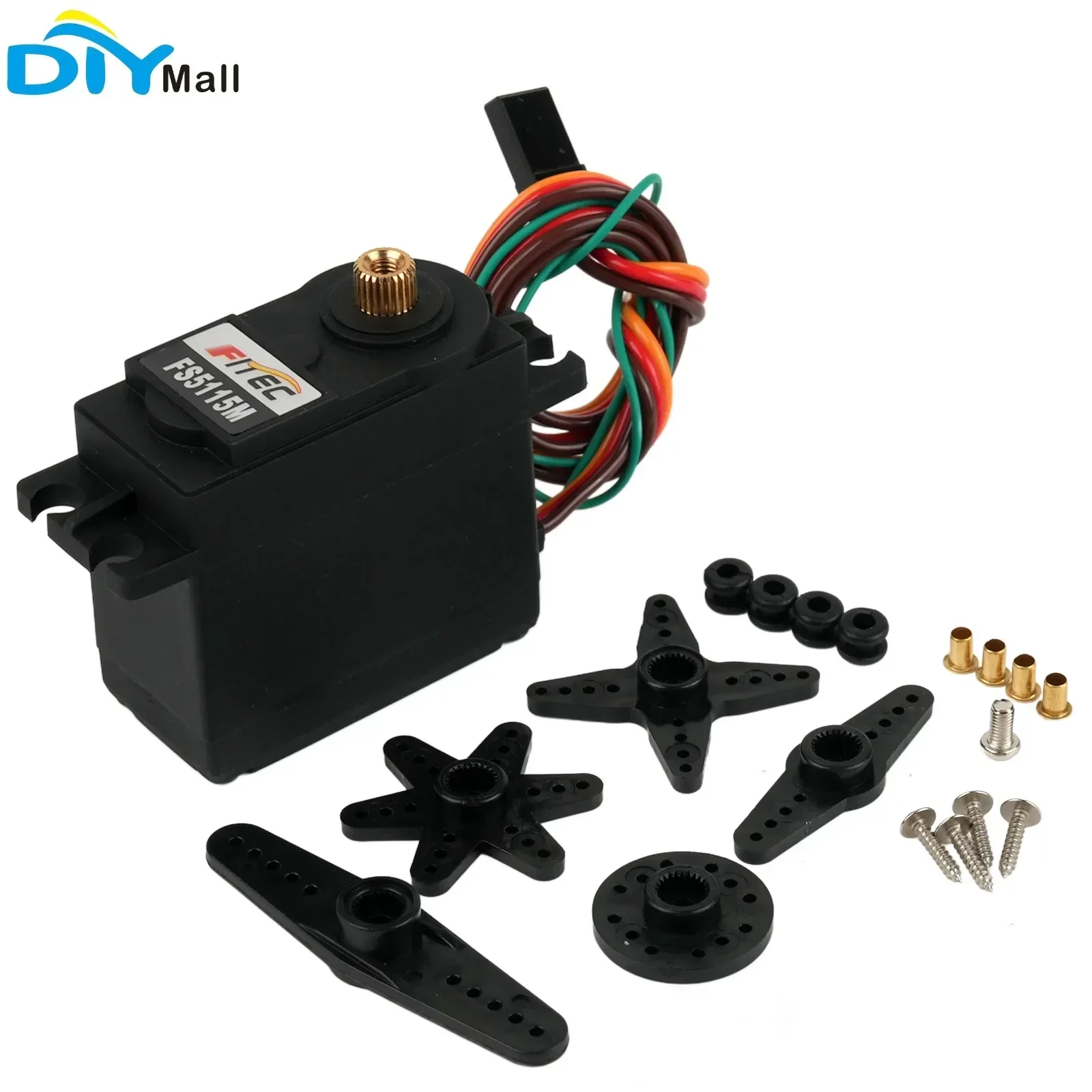 Digital Servo 15.5kg/cm FS5115M-FB with Position Feedback 500-2500μs All-Metal Gear Core Motor 180 Degree