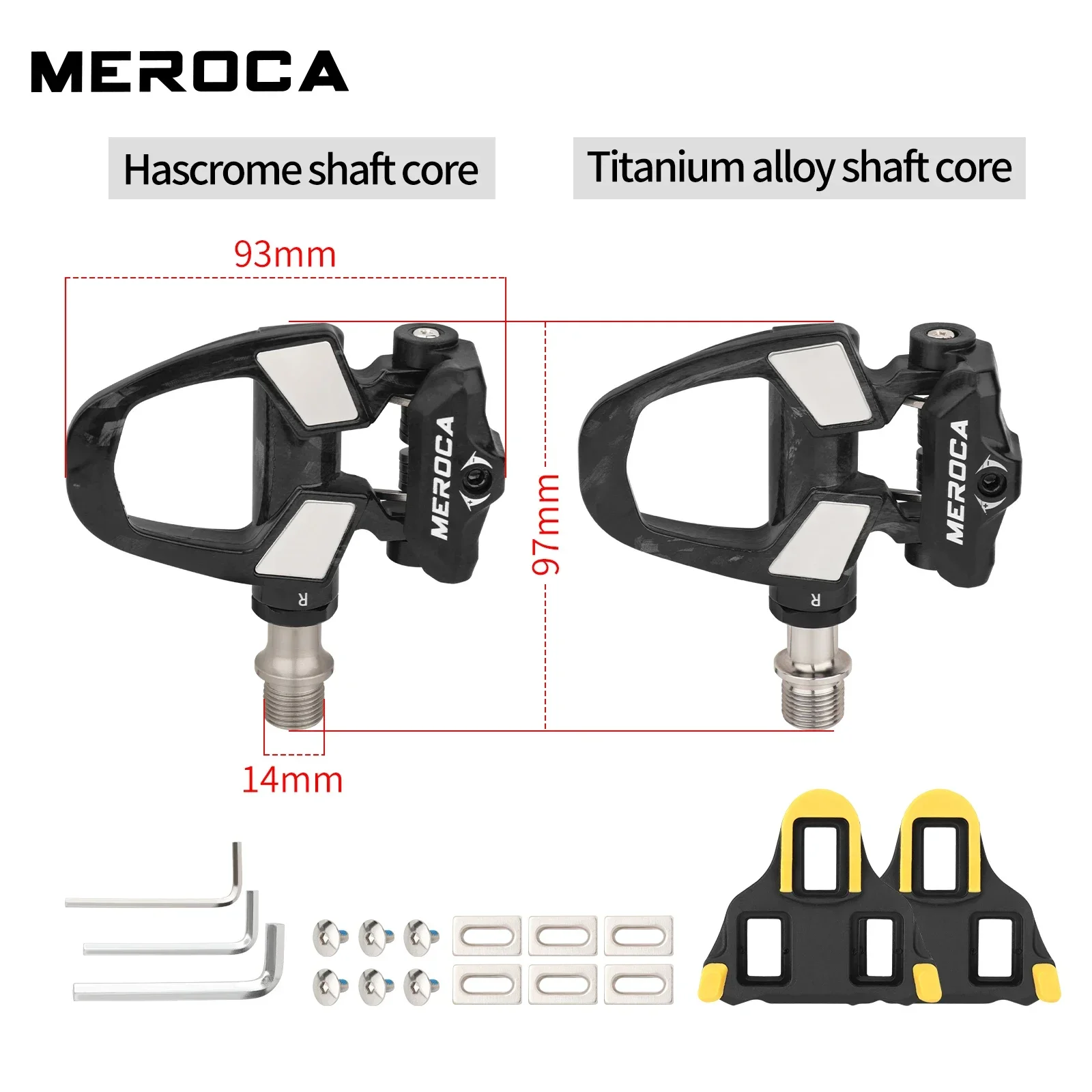 

MEROCA Ultralight 3Bearing Road Bicycle Self-locking Pedal With Lock Plate Carbon Fiber Road Bike Lock Pedals For Shimano SPD