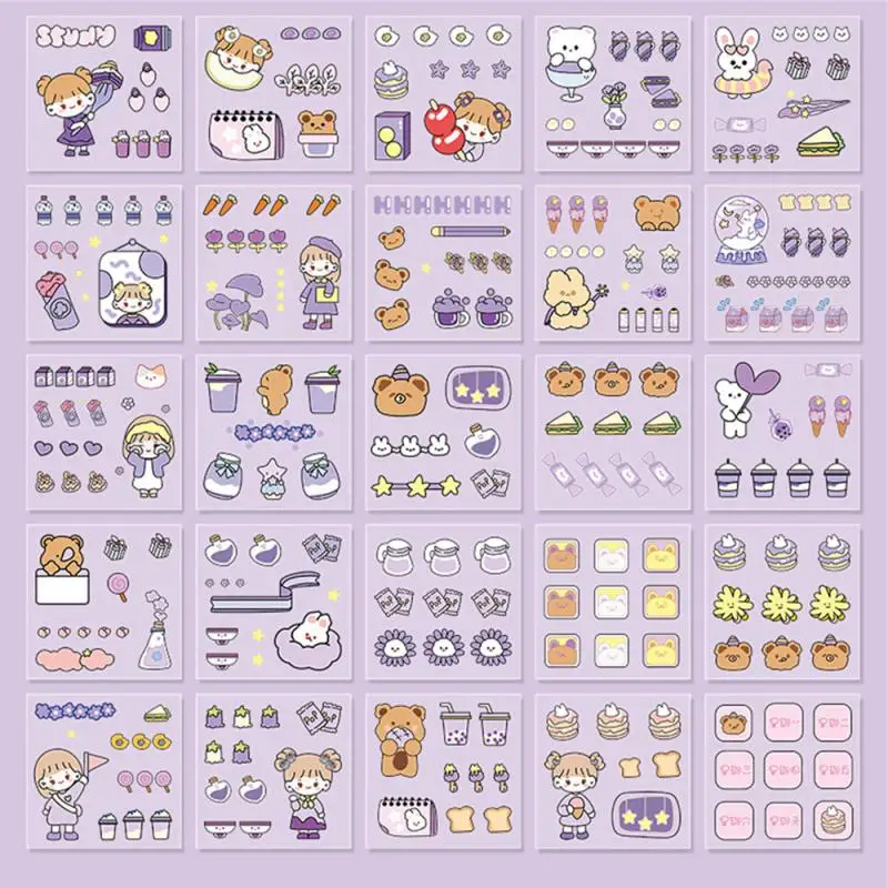 สติกเกอร์ตกแต่งไดอารี่รูปสัตว์น่ารักๆ20ชิ้น/เซ็ต