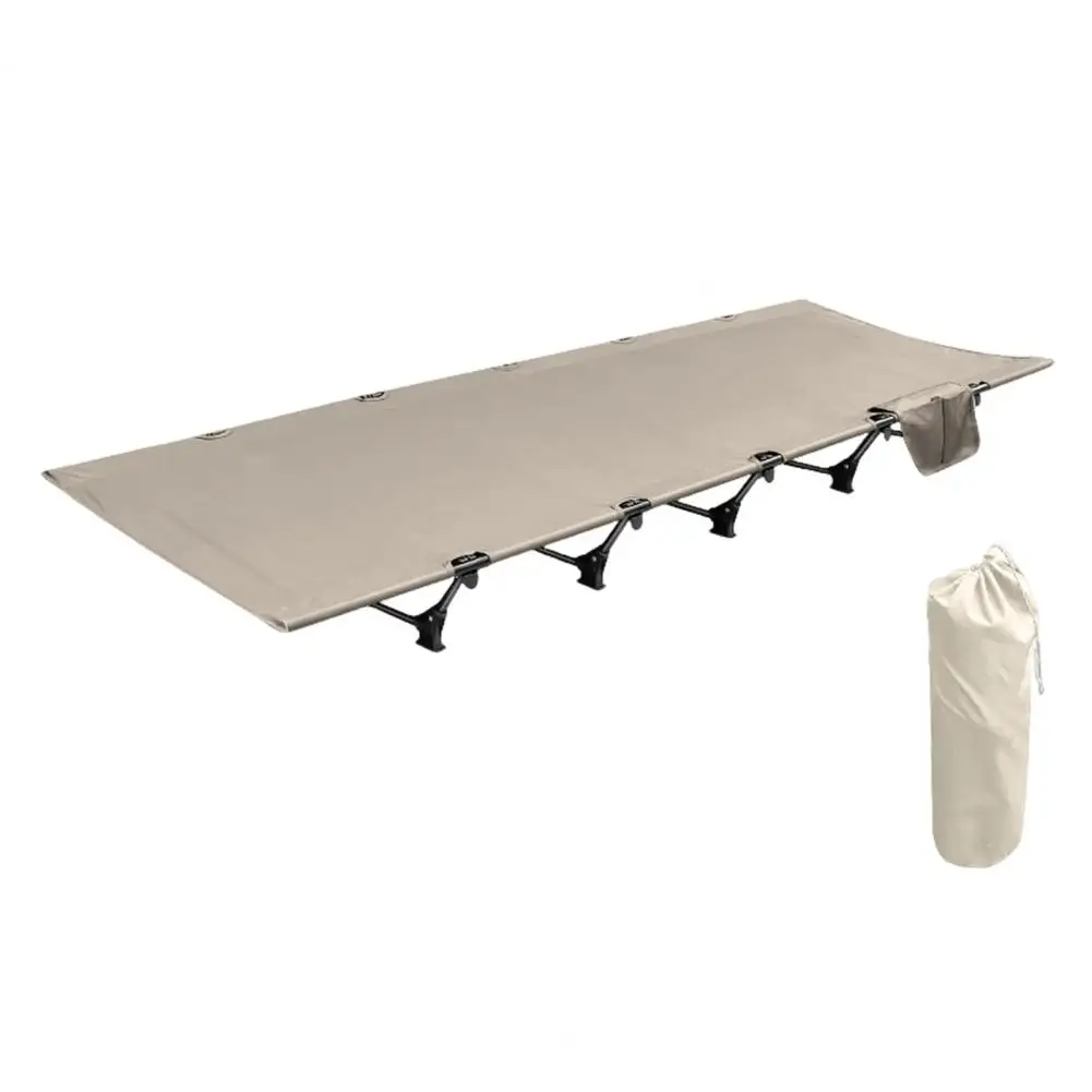 Cama de acampamento dobrável portátil leve dobrável cama de acampamento com saco de armazenamento alta estabilidade 150kg capacidade de carga para ao ar livre